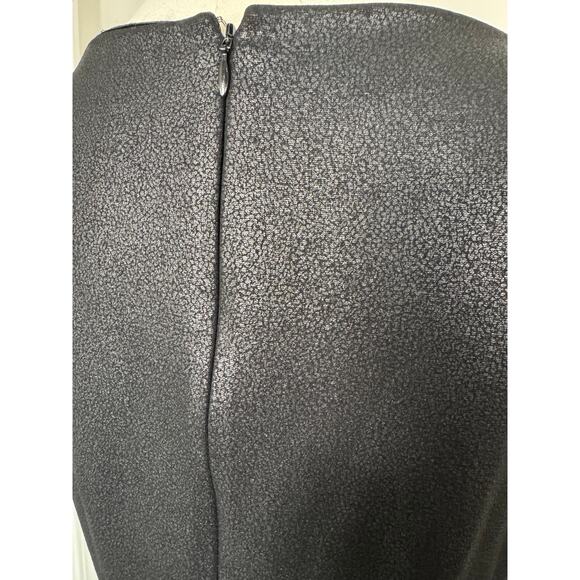 Tahari Metallic Textured Sheath Dress Black Shimmer low knee 10 - Picture 4 of 5